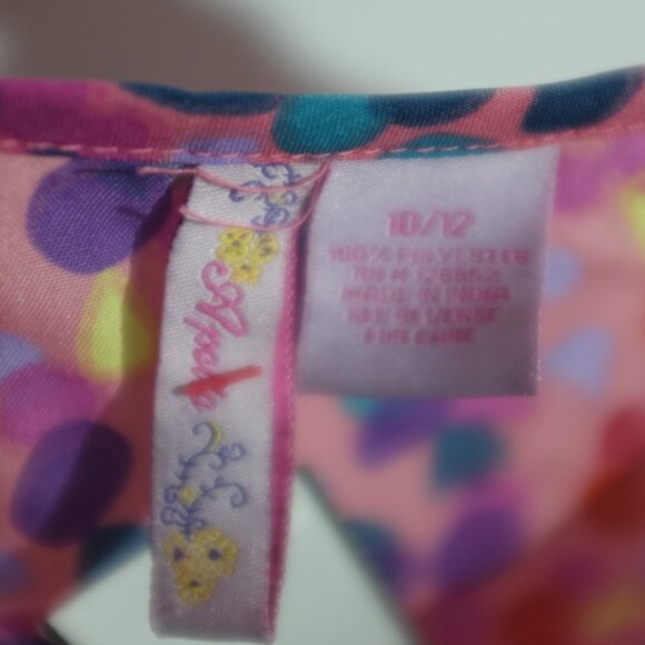 Apollo girl's pink artistic confettis blouse size 10 or 12 - Picture 6 of 6
